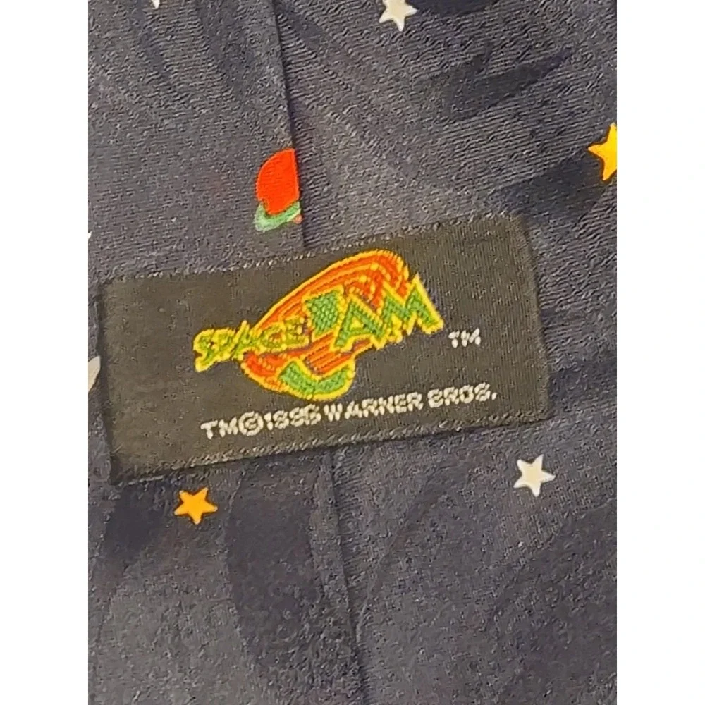 Vintage 1996 Space Jam‎ Silk Tie Bugs Bunny Basketball Navy Blue Warner Bros